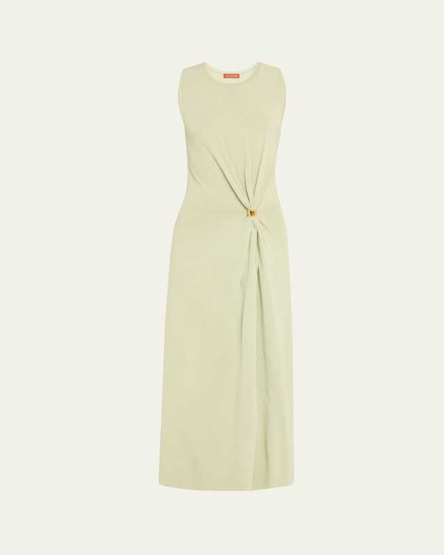 Saralien Gathered Sleeveless Maxi Dress